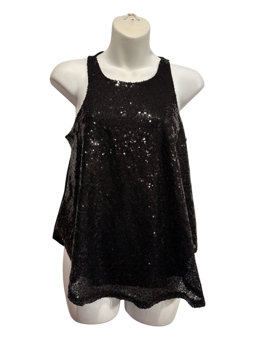 Rue21 Black Sequin Halter Camisole Top size medium great party top